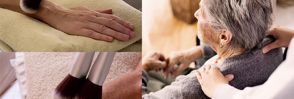 massage au pinceau sur main